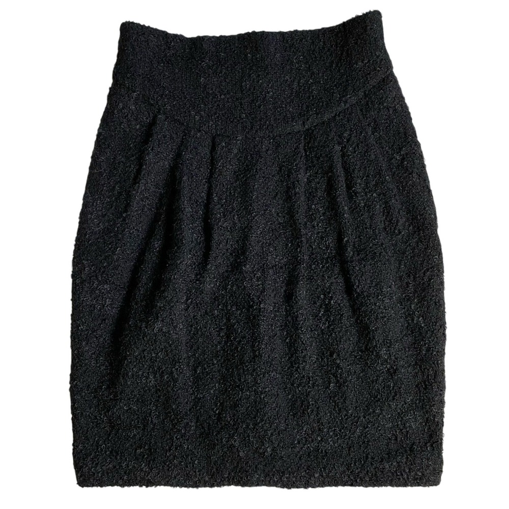 Vintage Donna Karan Women's Midi Pencil Skirt Size‎ 10 Black Wool Mohair Blend